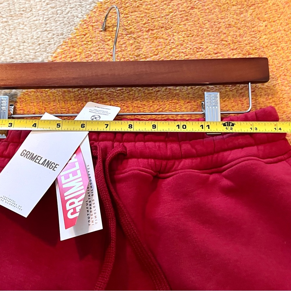 Red Wide Leg Joggers Grimelange Turkish brand. 60% Cotton blend Size S. NWT. - Picture 8 of 14